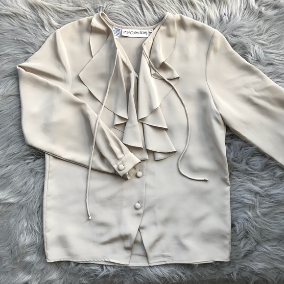 J. H. Silk Button Down Blouse - Picture 1 of 3